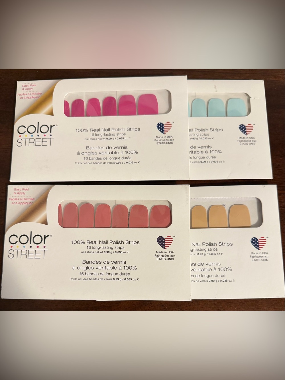Lot Of 4 Color Street Design Nail Polish Strips Sets - New Sealed